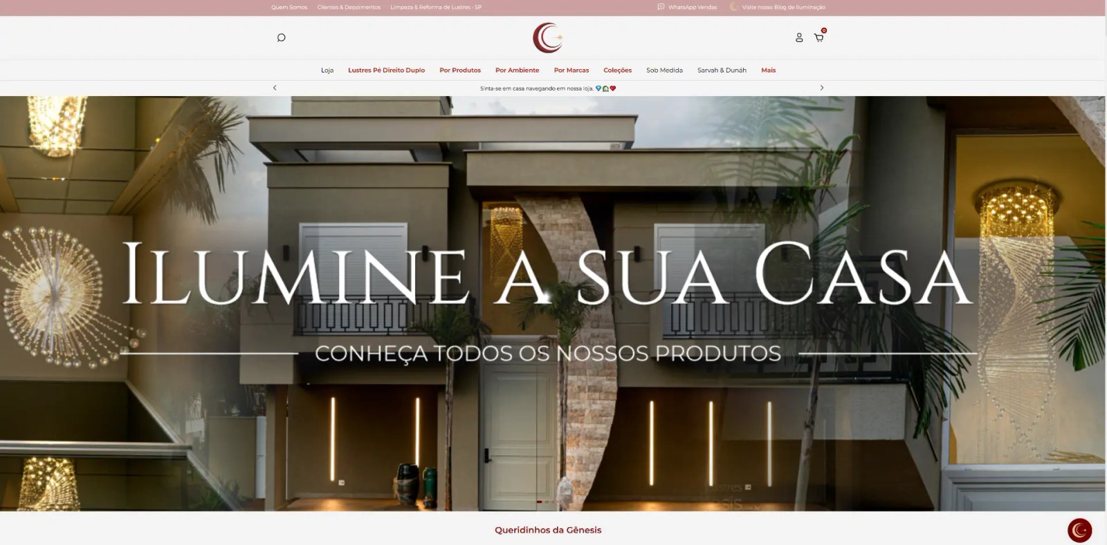 Home da loja Lustres Gênesis
