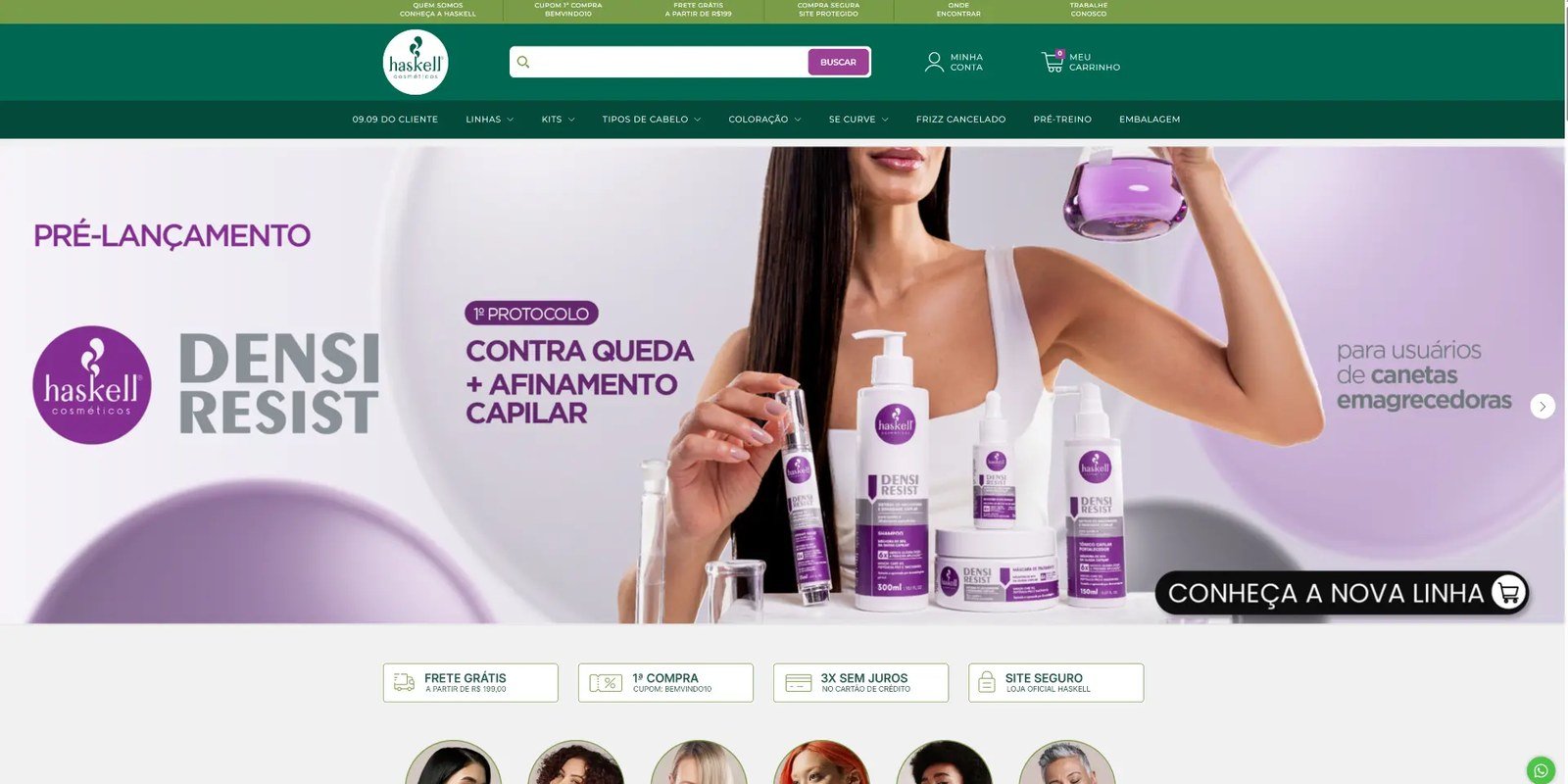 Home da loja Haskell Cosméticos