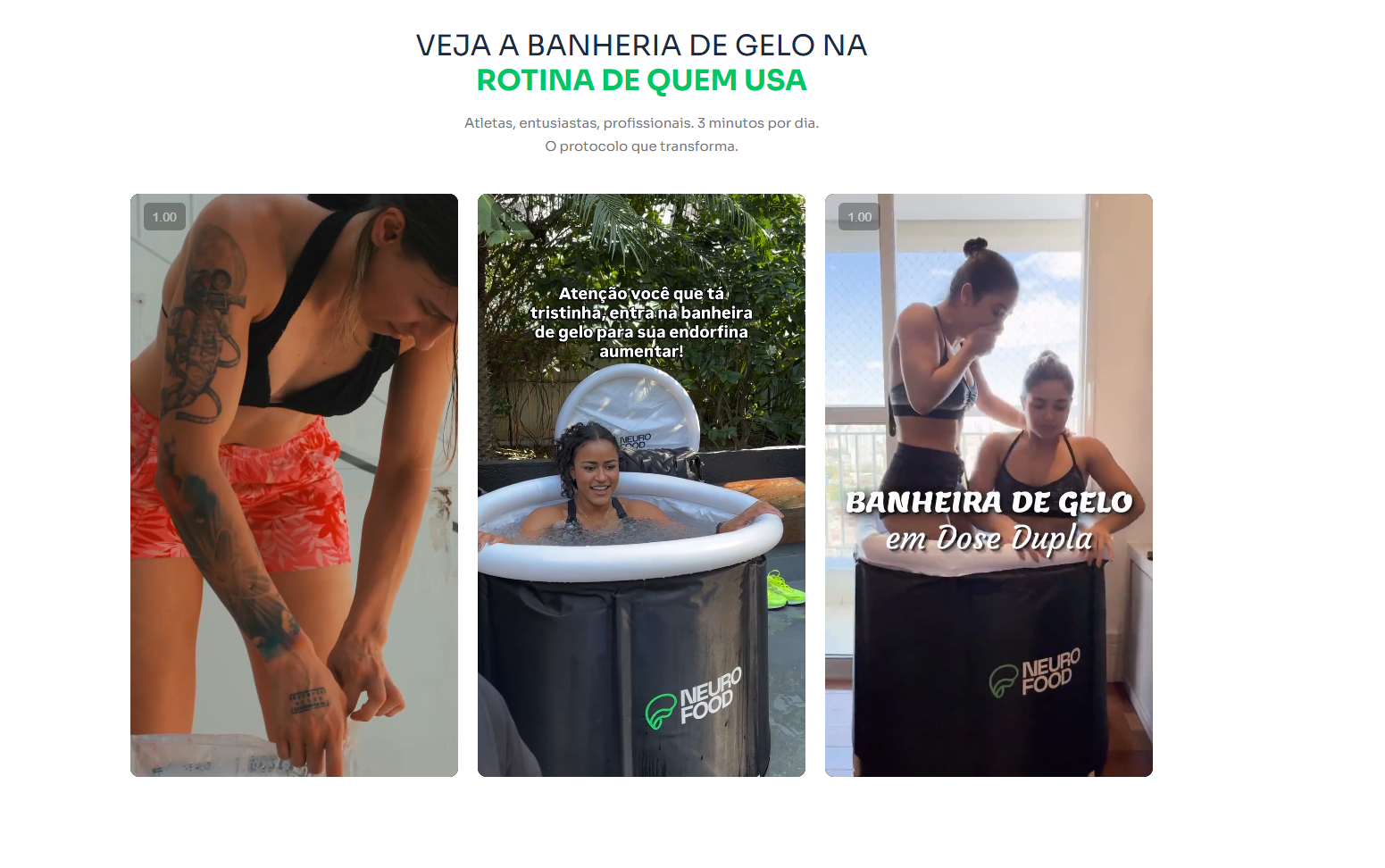Bloco de guia de imersão na página da Neurofood Shop